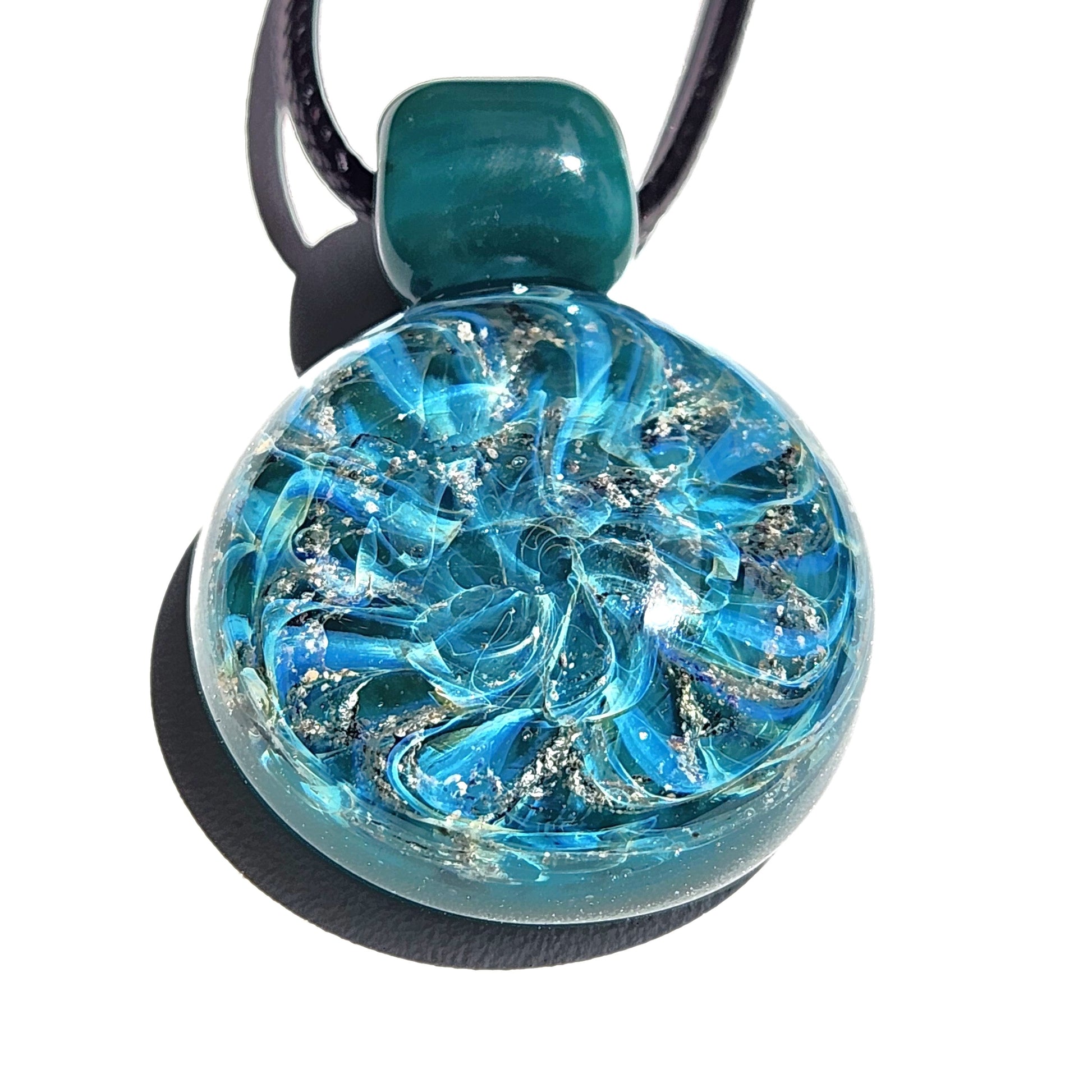 Turquoise Galaxy - Cremation Glass Pendant
