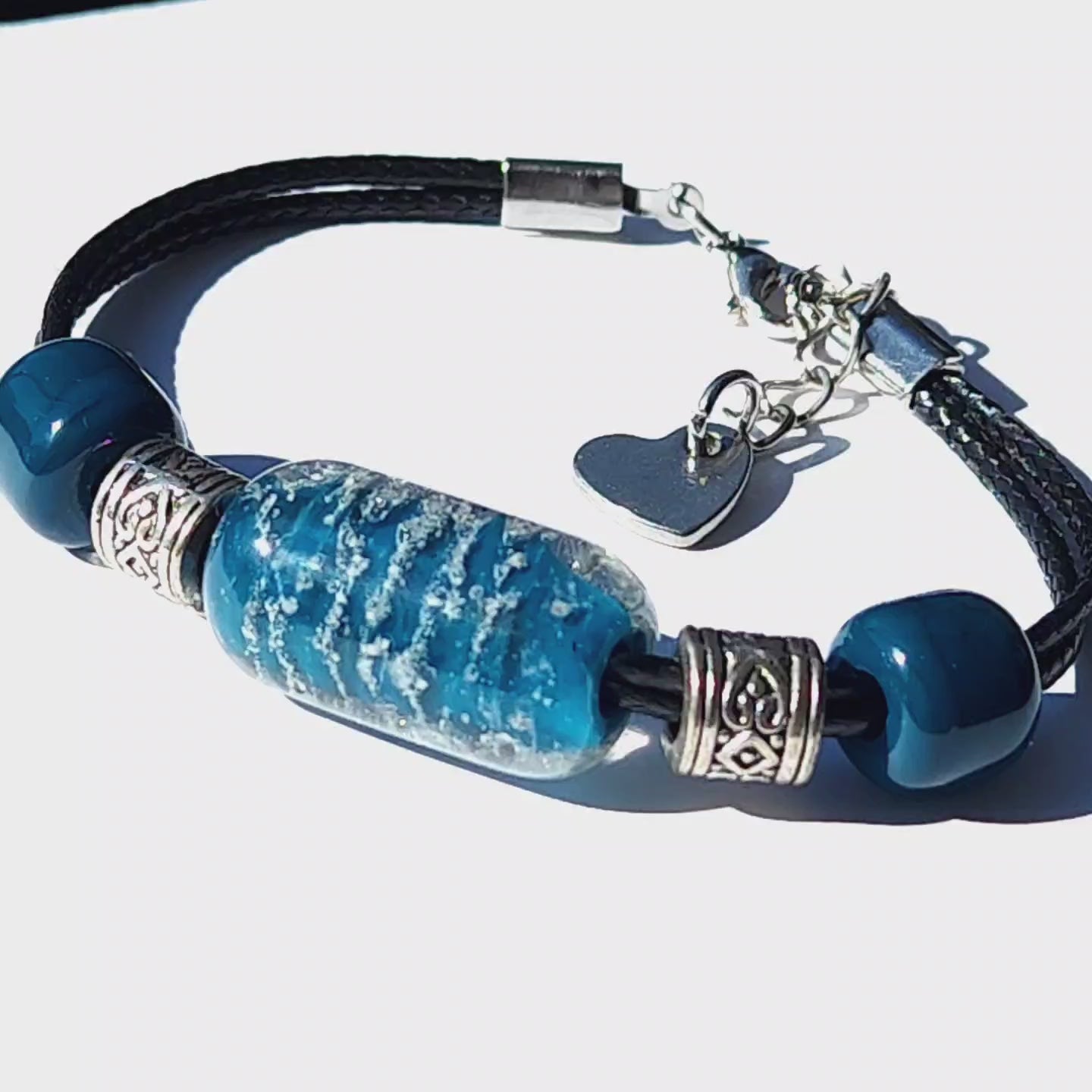 Ocean Blue Cremation Jewelry Set - Ash Memorial Pendant & Urn