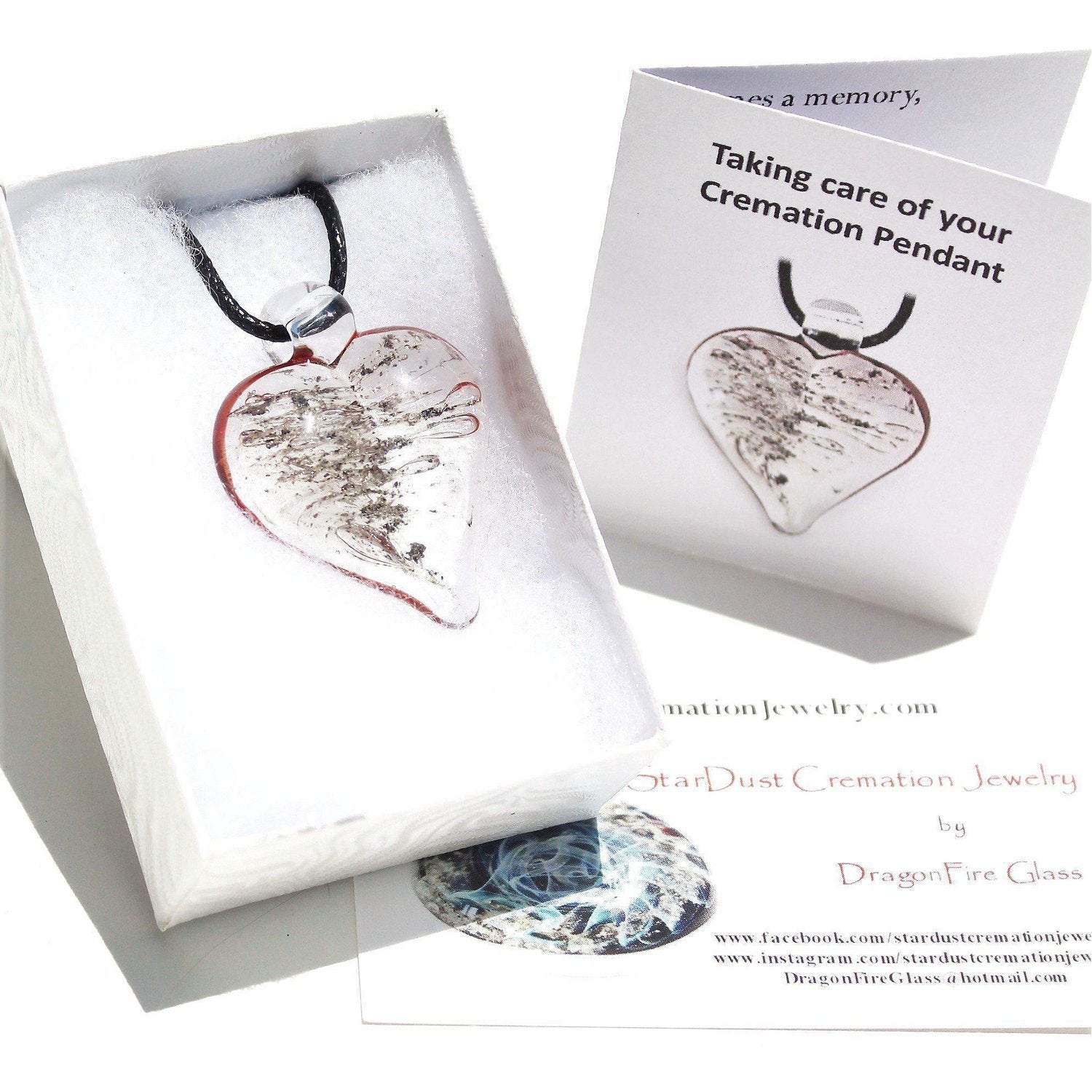 Always In My Heart - Cremation Jewelry Pendant-Pendant-DragonFire Glass-DragonFire Cremation Jewelry