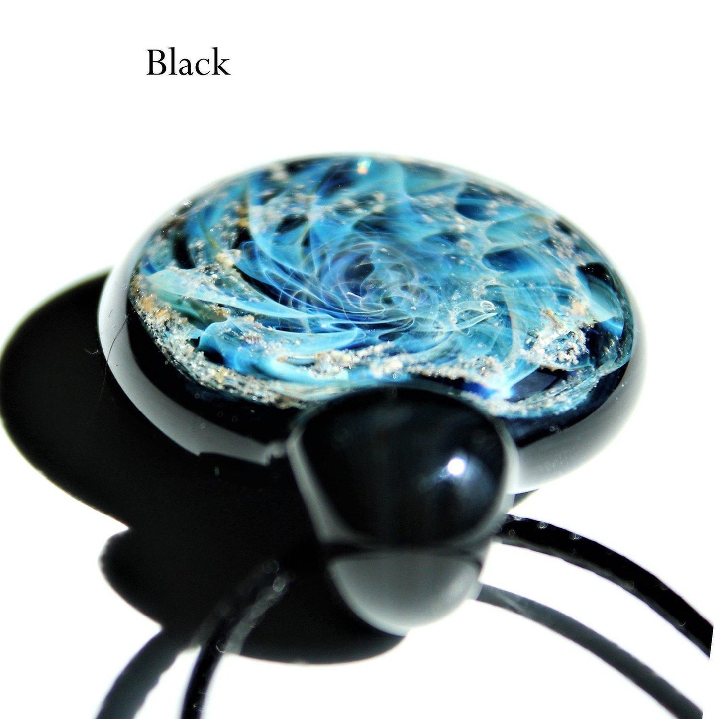Galaxy - Original - Glass Cremation Jewelry-Pendant-DragonFire Glass-Black-DragonFire Cremation Jewelry