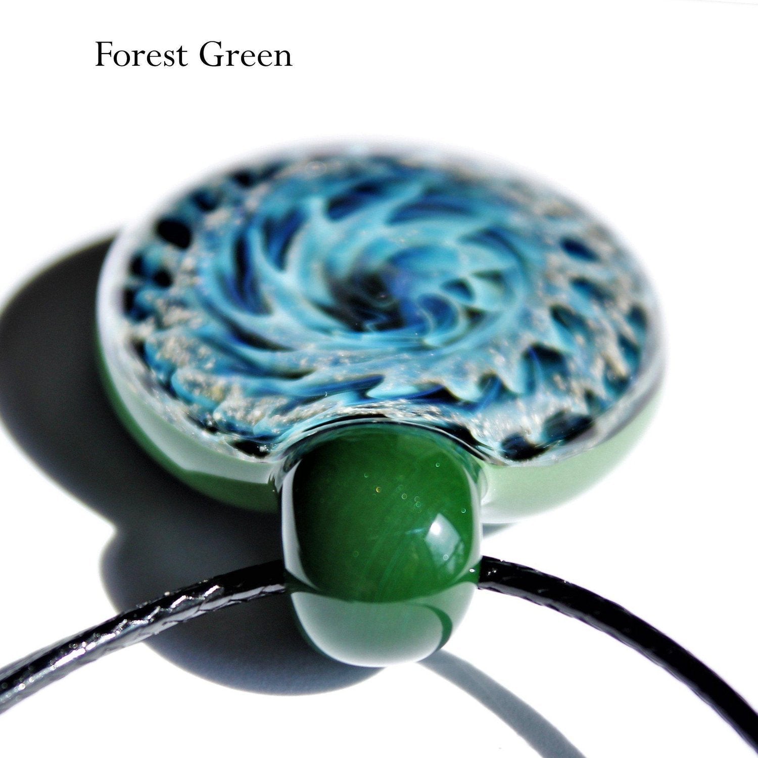 Galaxy - Original - Glass Cremation Jewelry-Pendant-DragonFire Glass-Green-DragonFire Cremation Jewelry