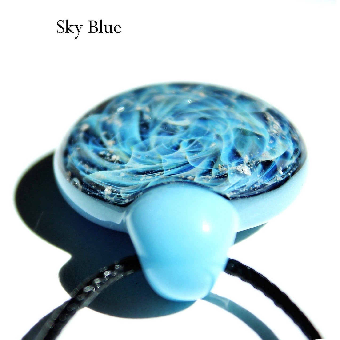 Galaxy - Original - Glass Cremation Jewelry-Pendant-DragonFire Glass-Sky Blue-DragonFire Cremation Jewelry