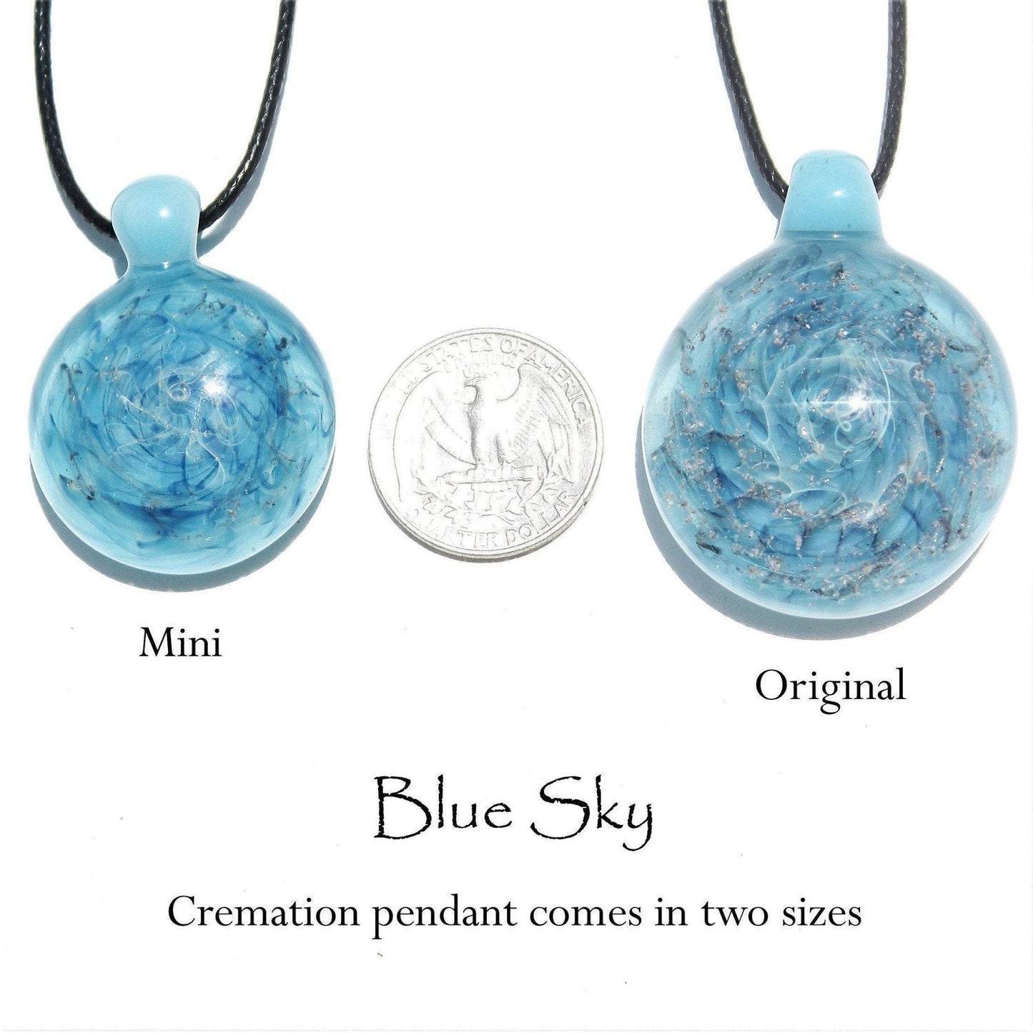 Blue Sky - Cremation Glass Pendant-Pendant-DragonFire Glass-DragonFire Cremation Jewelry