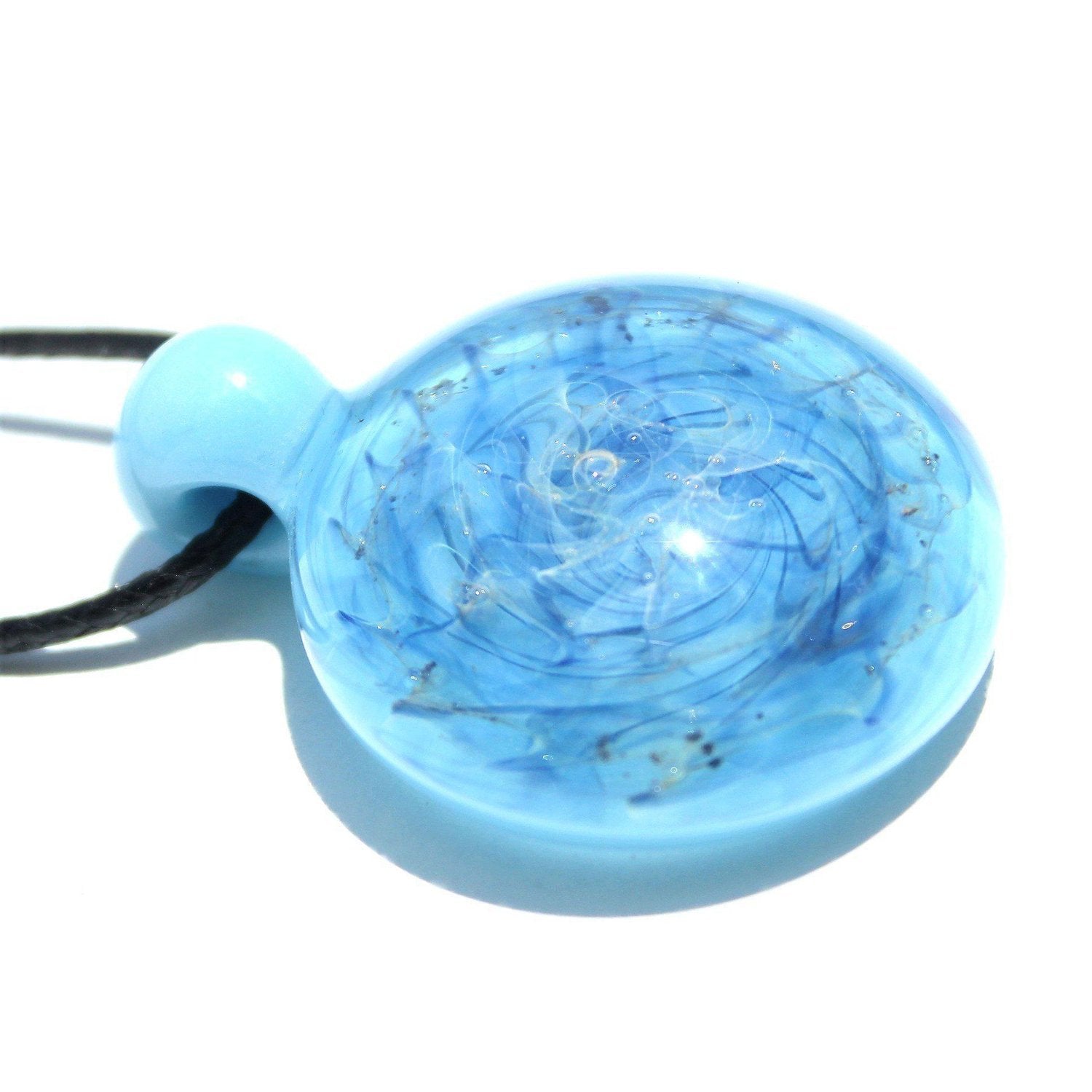 Blue Sky - Cremation Glass Pendant-Pendant-DragonFire Glass-Mini-DragonFire Cremation Jewelry