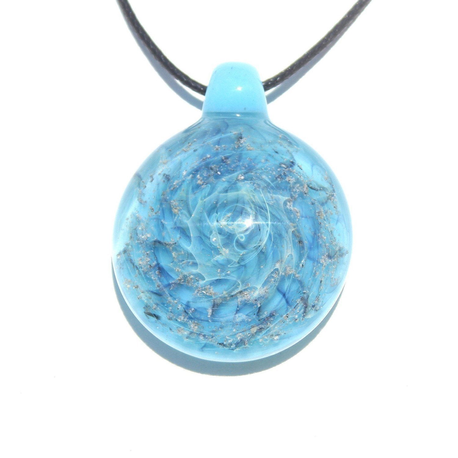 Blue Sky - Cremation Glass Pendant-Pendant-DragonFire Glass-Original-DragonFire Cremation Jewelry