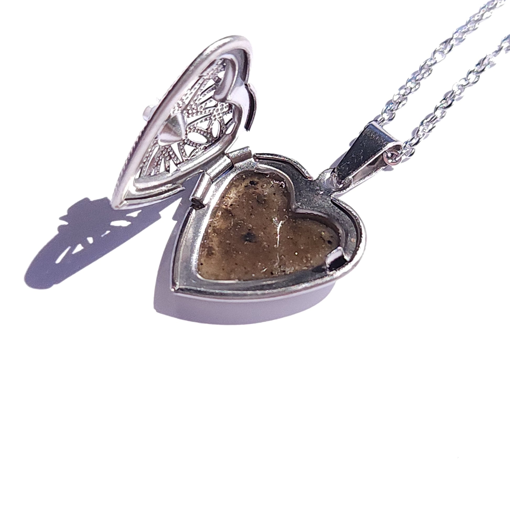 Heart of Remembrance Cremation Pendant - White Rose