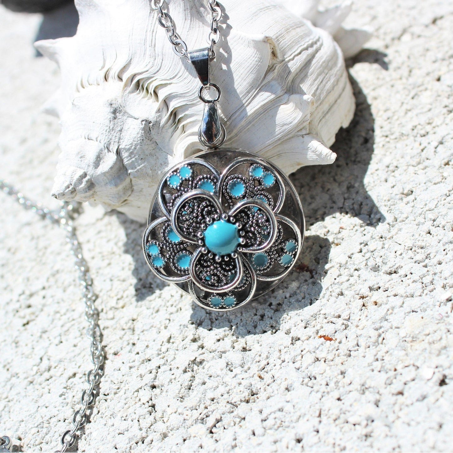The Flower-Pendant-DragonFire Glass-DragonFire Glass Cremation Jewelry