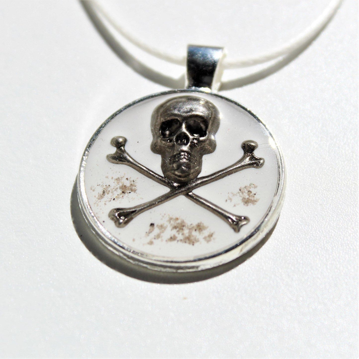 The Skull and Crossbones Cremation Pendant-Pendant-DragonFire Glass-DragonFire Cremation Jewelry